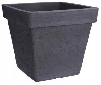 Obrázek produktu pro Čtvercový květináč antracitové barvy se vzorem kamene 35x40 cm