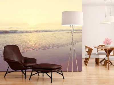 Zdjęcie produktu dla Folia tapetowa "Plaża, morze, natura, krajobraz, wschód słońca", wymiary 400x280 cm – Nowoczesna folia tapetowa, tapeta do salonu, dekoracja ścian, do przedpokoju, model c-B-0080-a-c