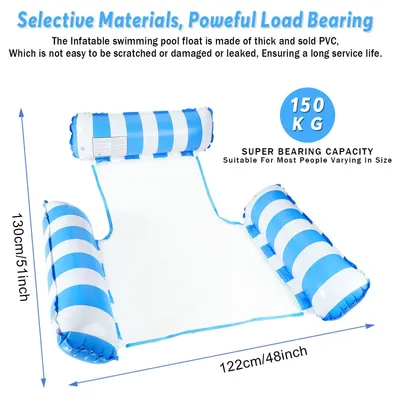 Produktbild von Aufblasbare Pool-Luftmatratze 2er-Set, für Erwachsene, PVC, für Schwimmbad