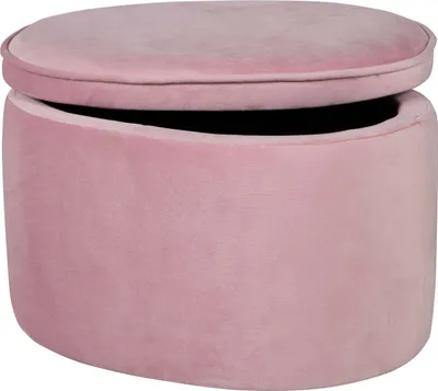 Produktbild von roba Kinderhocker mit Aufbewahrungsfunktion „Lil Sofa“, oval, bequem, mit Samtstoff bezogen, Mauve