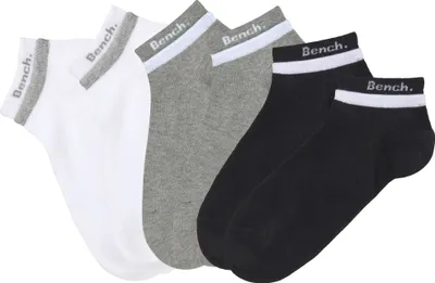 Produktbild von Bench Kurzsocken Damen Sport und Freizeitsocken 6 -teilig weiß-schwarz-grau Größe 39/42