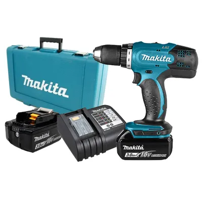 Image de Perceuse visseuse 18V - MAKITA - avec 2 batteries 18V 3.0Ah - chargeur - coffret - DDF453SFE