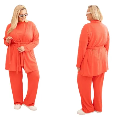 Obrázok produktu pre Dámska súprava Plus Size, 3-dielna, malinová
