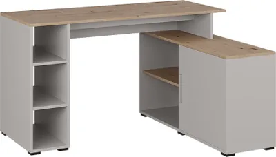Obrázok produktu pre Rohový stôl Vicco Rudy Kašmír 135 x 110 cm s policami, Model 57326