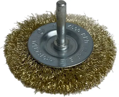 Produktbild von 3x Scheibenbürste Rundbürste 100mm mit Schaft gewellt für Bohrmaschine