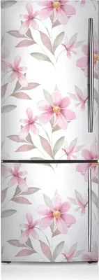 Produktbild von Magnetfolie Magnete Küche Kühlschrank Dekoration 60x180 cm - Pinke Blumen