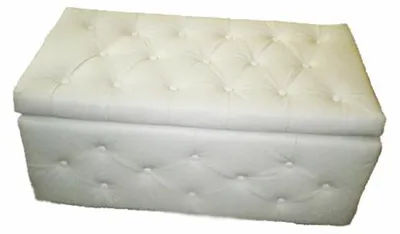 Image de Pouf Chesterfield, tabouret d'appoint, ottoman, canapé en cuir, modèle CHESTER17