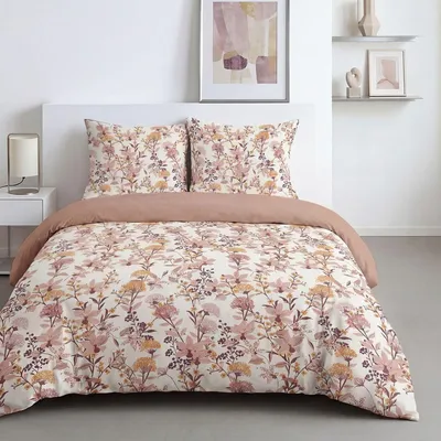 Imagen del producto de Juego de sábanas de algodón con estampado floral, modelo SUNSHINE ESMEE