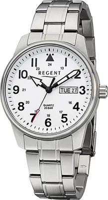Produktbild von Regent Herren Uhr Metall Armbanduhr Metallarmband Analog silber D2URF1279