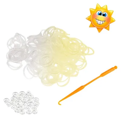 Produktbild von Mucola Loom Bänder Gelb Glow in the Sun Leuchteffekt 600 Stück – DIY Gummibänder