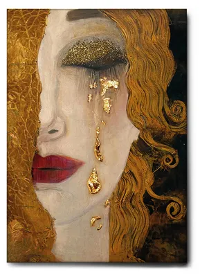 Image de Giallobus - Larmes d'or - Gustav Klimt - 100L x 140l cm - Tableau - Toile à cadre standard