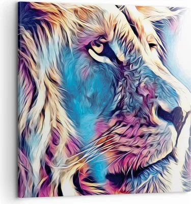Produktbild von Bild auf Leinwand - Leinwandbild - Einteilig - Löwe Mähne Märchen - 60x60cm - Wand Bild - Wanddeko - Wandbilder - Leinwanddruck - Bilder - Wanddekoration - Leinwand bilder - Wandbild - AC60x60-4713