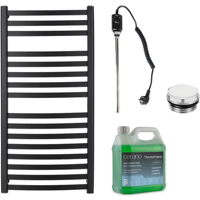 Obrázok produktu pre Elektrická radiátorová súprava do kúpeľne Paolo - 600 W - matná čierna - 1090 x 550 mm