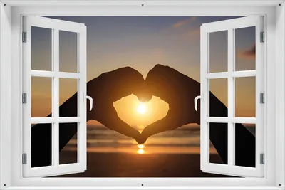 Produktbild von Wallario Outdoor-Poster für Garten oder Balkon 61 x 91,50 cm: Liebe im Herzen der Sonne - Strand und Meer