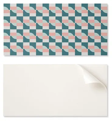 Image de Plaque vinyle adhésive imprimée, dimensions 120 x 60 cm, motif géométrique à carreaux