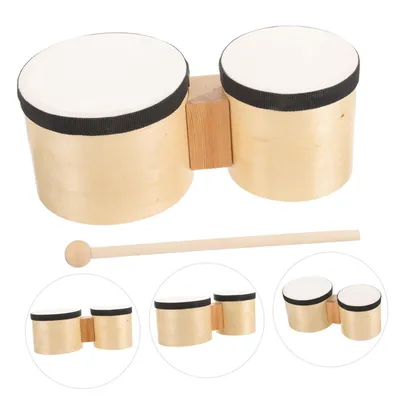 Produktbild von Festival Bongo Trommel, Trommel Holz Percussion Instrument für Erwachsene Anfänger mit Robustem Design und Trommelstöcken Geeignet, 31x13cm(15cm,13cm)