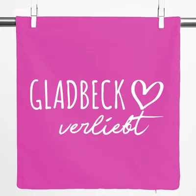 Produktbild von Huuraa Kissenbezug Gladbeck verliebt 40x40cm Fuchsia Baumwolle Dekokissenbezug Geschenkidee