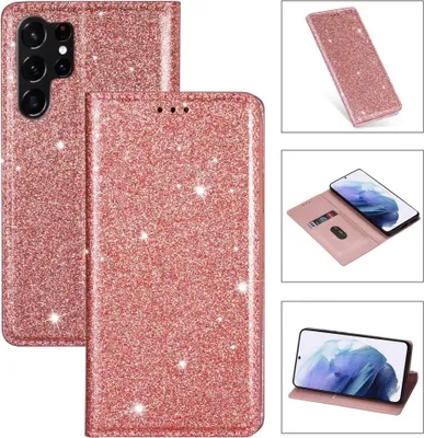 Produktbild von Samsung Galaxy S25 Ultra Hülle - Coverup Glitzer Klapphülle - Roségold