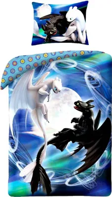Produktbild von Wie man einen Drachen zähmt Bettbezug fliegend - 140 x 200 cm - Baumwolle - 70 x 90 cm