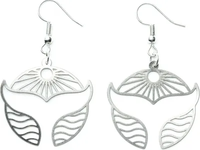 Produktbild von Walflosse Ohrringe Miniblings Hänger Ozean Delfin Flosse Edelstahl rund silber