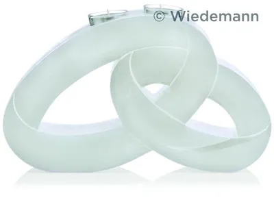 Produktbild von Formenkerze Eheringe mit Teelichteinsatz Perlmutt, 175 x 295 mm, Weiß, Kerze zum Gestalten einer Hochzeitskerze