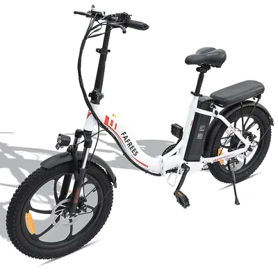 Produktbild von 20 Zoll Elektrofahrrad Klapprad mit MINI Elektrische Luftpumpe Mountainbikes für Erwachsene 15E Klappfahrrad Faltrad Weiss E Bike, E-Bike Klapprad