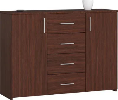 Zdjęcie produktu dla AKORD Furniture Factory OP0LWARVEN004, Wenge, 4 szuf., Matowy, 4 pół., 2 drzw., 16 mm