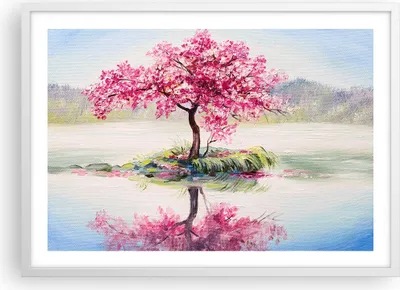 Produktbild von Gerahmtes Poster - Weißer Rahmen - Baum Abstraktion - 70x50 cm - Wand Bild - Wanddeko - Wandbilder - Kunstposter - Wandposter - Bilderrahmen - Bilder - Kunstdruck - Wandbild - P2WAA70x50-3805