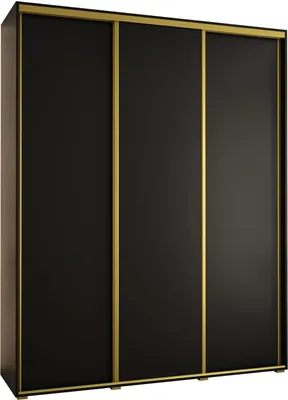 Produktbild von MEBLE KRYSPOL Davos 1 Schrank, drei Türen - 235,2x200x45 cm - Schwarz Schwarz Gold