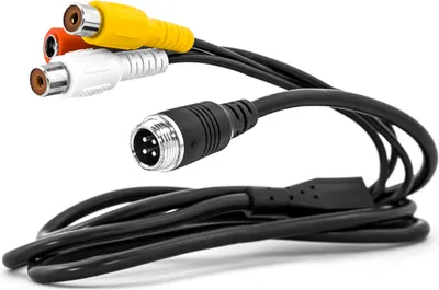 Produktbild von Carmedien 4-Pin Rückfahrkamera Niedervolt Anschlusskabel Cinch Adapterkabel kurz 4-Pol-Schraubanschluss (RCA,AV) 12V 24V Spannungsversorgung