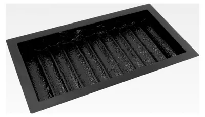 Produktbild von Betonform Beetumrandung Palisade in Holzoptik 25x50x5cm aus ABS Kunststoff, Gießformen für DIY Beeteinfassung und Rasenkante