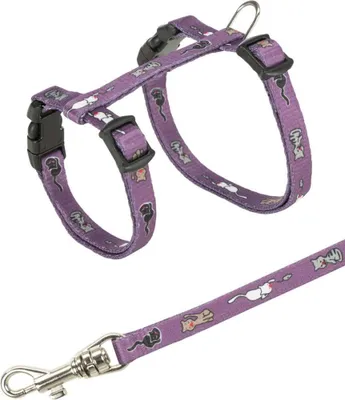 Produktbild von Katzenharness mit Leine, Nylon, 21-33 cm/8 mm, 1,20 m, farblich sortiert, 1 Stück
