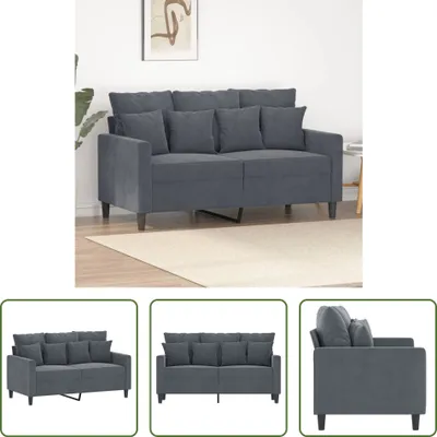Produktbild von The Living Store 2-Sitzer-Sofa Dunkelgrau 120 cm Samt