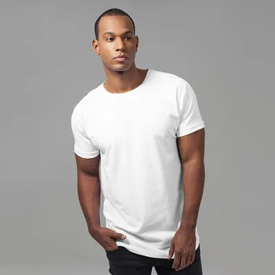 Obrázek produktu pro Pánské tričko Urban Classics Long Shaped Turnup Tee white - S