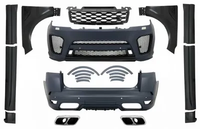 Imagen del producto de Kit de carrocería para vehículos deportivos L494, modelos 2013-2017, que incluye parachoques y guardabarros para transformar el aspecto a un modelo SVR, versión 2019.