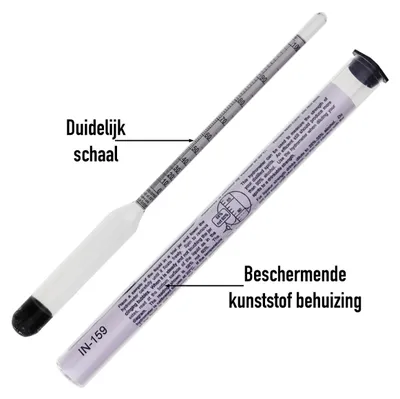 Alkoholmeter 0-100% für destillierte Spirituosen, 23 cm