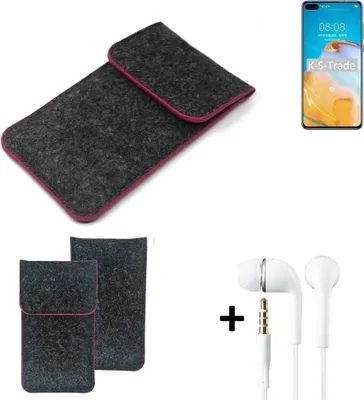 Produktbild von K-S-Trade Handy Hülle Schutz Hülle kompatibel mit Huawei P40 4G Schutzhülle Handyhülle Filztasche Pouch Tasche Case Sleeve Filzhülle dunkelgrau
