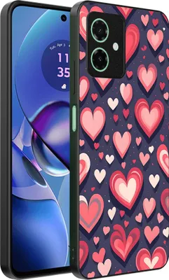 Productafbeelding van Smartphonica TelefoonhoesjeGeschikt voor de Motorola Moto G55 met hartjesprint - TPU achterkant hoesje met hartdesign