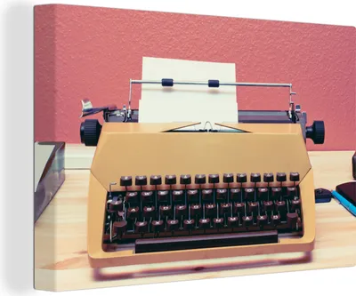 Obrázok produktu pre OneMillionCanvasses® - Obrazy na plátne - 140x90 cm, Orange Typewriter, nástenné umenie Print Wall Decoration