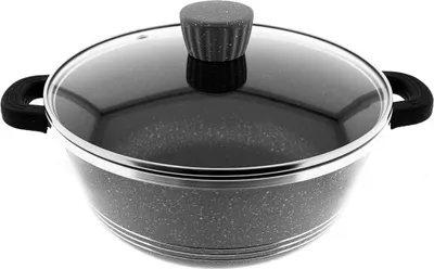 Produktbild von Almina Kochtöpfe mit Glasdeckel Antihaftbeschichtung Aluminium-Druckguss in Grau ?24 cm