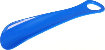 Produktbild von Blau - Schuhlöffel Schuhanzieher aus Kunststoff mit großer Lochung verschiedene Farben