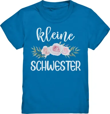 Produktbild von Kleine Schwester T-Shirt Rosen Kleine Schwester Geschenk – Royal Blue / 98/104 (3-4)