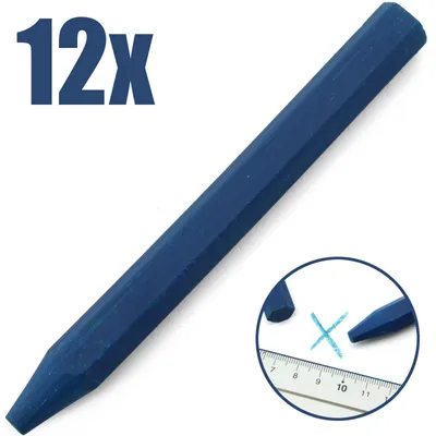 Produktbild von Bleispitz Signierkreide (12 Stk., Blau, hexagonal,120 x 12 mm, wasserfest) 0143