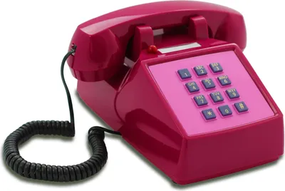 Produktbild von Opis PushMeFon Cable: EIN Retro Festnetztelefon mit Tastenblock, ideal als altes Telefon für stilvolle Dekoration in violett&pink