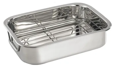Produktbild von Bratreine - Edelstahl - 37,6 x 27 cm - mit Grilleinsatz