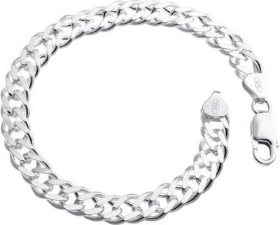 Produktbild von SILBERKETTEN STORE Zwillingspanzerkette Armband 8mm - 925 Silber - 22cm