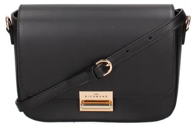 Imagen del producto de Bolso de cuero  con detalles dorados y correa de hombro ajustable, fabricado en Italia