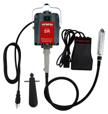 Produktbild von Flexwellen-Schleifmaschine - S-R - 220 V - 18.000 U/min - 230 W - 6-mm-Spannzange - Stufenloses Fußpedal - Schmuckgravur