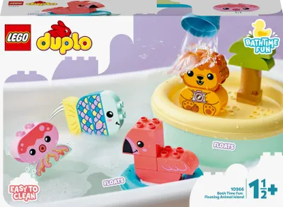 Produktbild von LEGO 10966 DUPLO Badewannenspaß: Schwimmende Tierinsel, Badespielzeug für Babys und Kleinkinder von 1,5 - 3 Jahre, Badewannenspielzeug, Lernspielzeug für Jungen und Mädchen