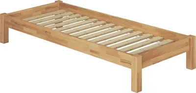 Produktbild von Einzelbett Bettrahmen 90x200 Futonbett Kinderbett Buche massiv Zubehör wählbar V-60.84-09Rollrost inkl.